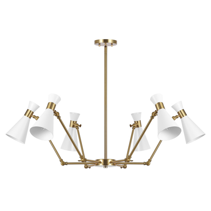 Lustre conique à intensité variable en fer 6 lumières Ouareau