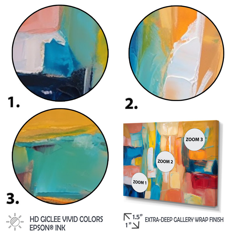 Ensemble de salon Clete - Abstract Collages Wall Art, H 32 po x l 48 po x P 1 po