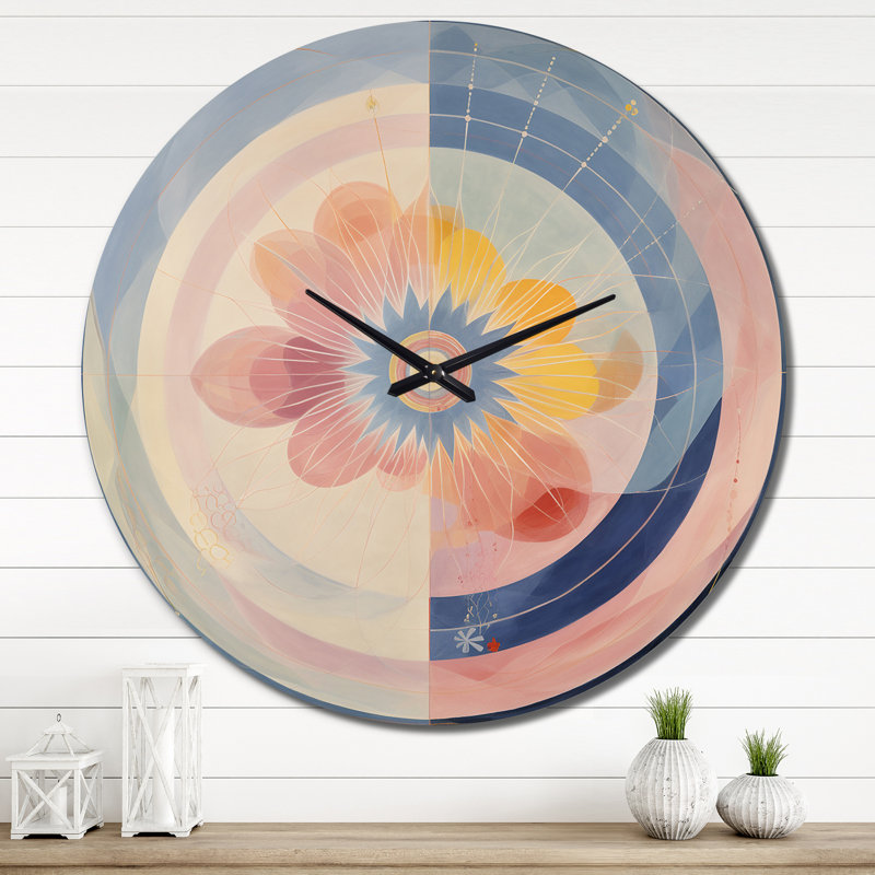 Horloge murale spirales abstraites Universal Blossoming, Très grand