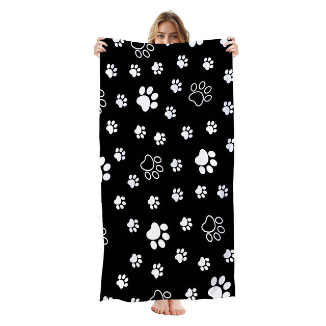  Serviette de plage en microfibre légère, absorbante et sans décoloration, 30 po x 60 po, Sugar Skull Floral