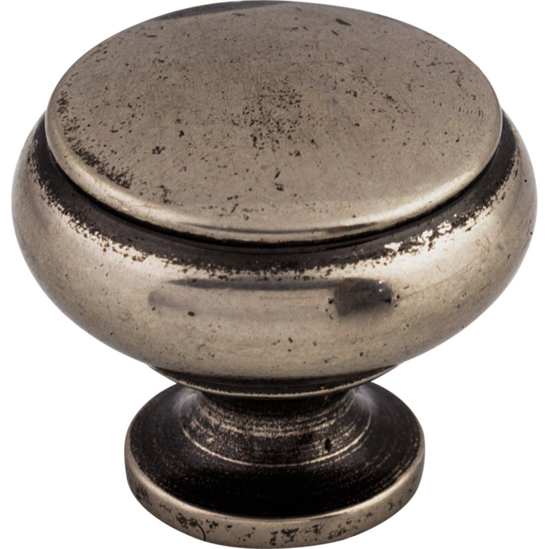 Cumberland 1 1/4" Diameter Round Knob, Pewter Antique