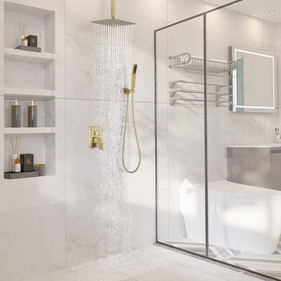 2-Function Complete Shower System with Rough-in Valve -  CASAINC, CS3602-10BG