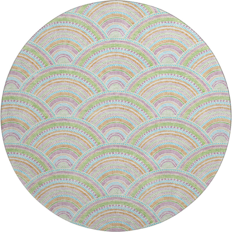 Premium Machine Washable Prisco Pearl Rug, Round 8'