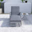 Chaise longue d'extérieur inclinable avec accoudoirs-379995307
