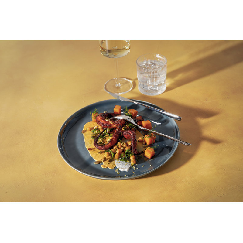 Nosse With Fortessa Svelte Stoneware, 16 Piece Dinnerware Set (Service for 4), Terracotta, Deep Blue
