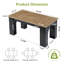 Table de salle à manger rectangulaire brune et noire de 160 cm (63 po) pour 6 personnes