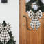 Couronne de Noël à carreaux (2 pièces) - 50 x 30 cm - Grande couronne - Décoration murale intérieure/extérieure - Vert olive