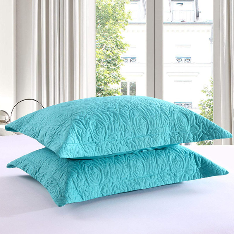 P-solid Shams Polyester Bedding, Turquoise, King