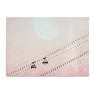 Tempered Glass Cable Car to the Moon Chopping Board