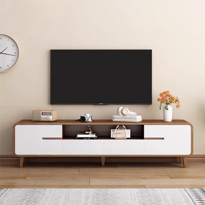 Modern Walnut White Manufactured Wood TV Stands