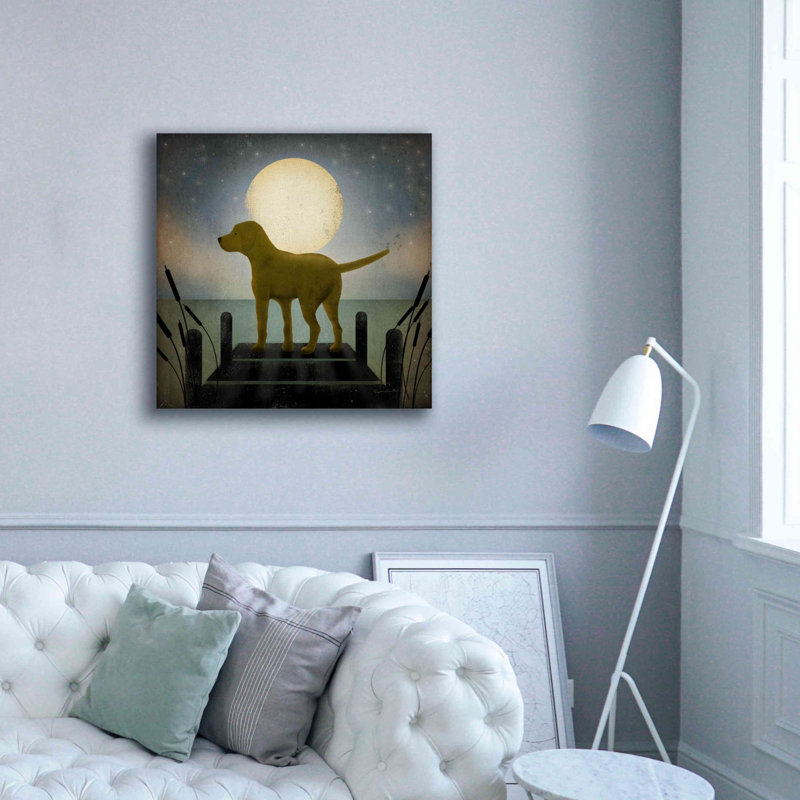 «Moonrise Yellow Dog» par Ryan Fowler, estampe numérique sur toile, H 37 po x l 37 po x P 1,5 po