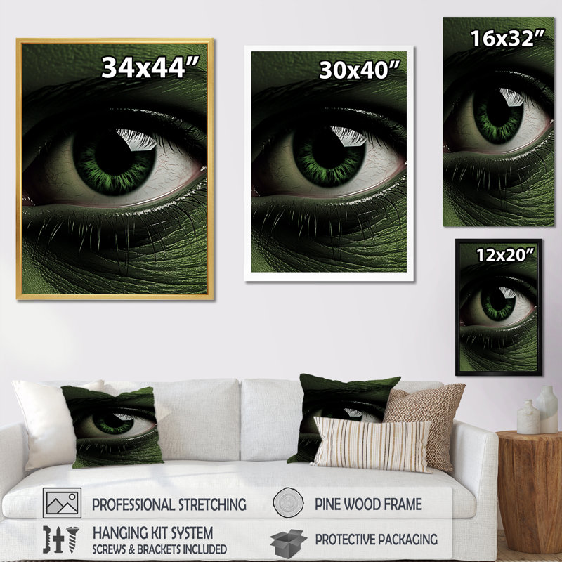 Emerald Eye Dream sur impression sur toile, Cadre doré simple, H 32 po x l 24 po x P 1 po