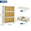 3 Tier Stackable Plastic Storage Boxes with Wheels & Magnetic Lids, Collapsible Organizer with Handle, 55x33x90cm for Home Use