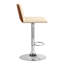 Tabourets de bar réglables modernes, similicuir crème, dossier noyer, cuisine pour la maison