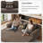 Boneless Compression Corduroy Convertible Floor Sofa Bed, 2 Seater Foldable Couch with Cup Holder Console, Multi-Mode Sleeper Sofa for Living Room-135402374