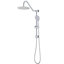 Ensemble de douche mural avec pommeau de douche effet pluie de 25 cm et douchette à main - Finition métallique, 3 jets, réglable pour un bain relaxant, système de fixation anticorrosion, barres de douche coulissantes, résistant aux égratignures