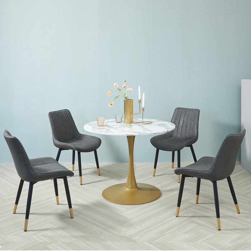 4 Alfye Upholstered Dining Chair, Grey