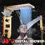 Tête de douche Juno Gold Rainfall Waterfall LED avec douche à main