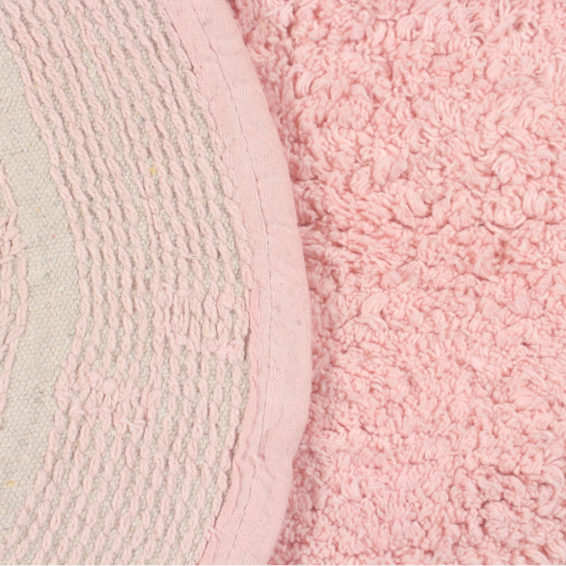 Tapis de bain 100% coton à double volants Lona (ensemble de 3), Rose