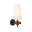 Solid Wood and Iron Armed Sconce