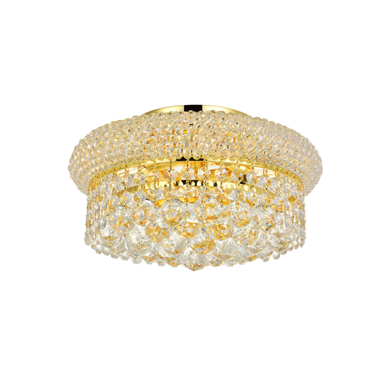Lustre de style bougie Devan, Doré, Quatre lumières, H 6 po x l 12 po x P 12 po