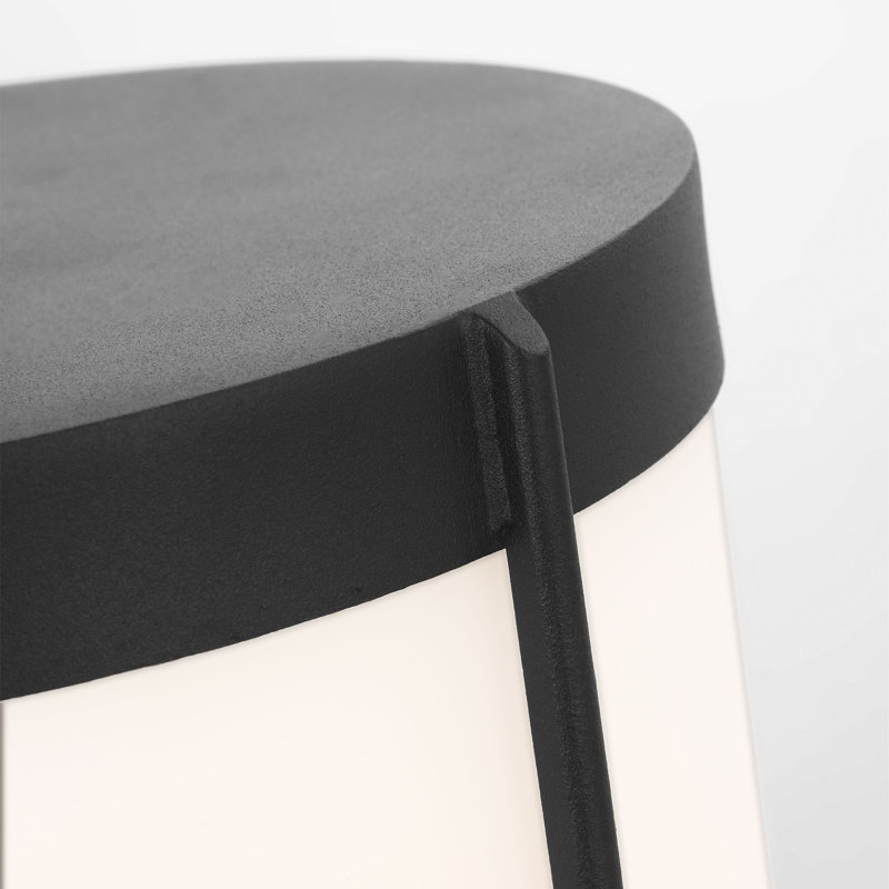 Luning Medium Lantern from Generation Lighting , Frosted, Textured Black, 12" H x 8.125" W x 9.75" D