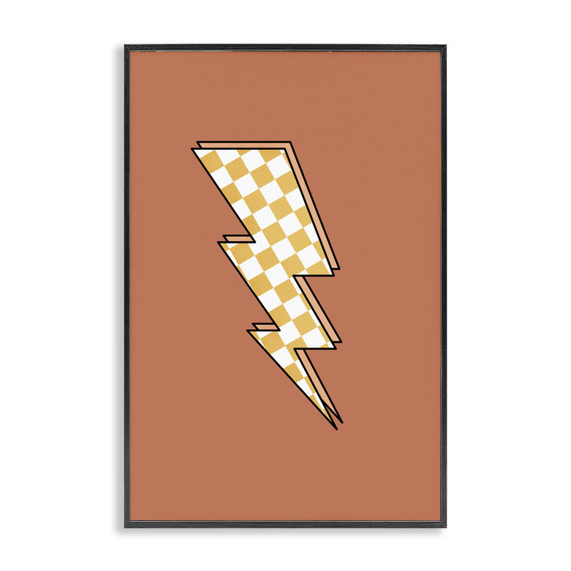 «Checking Lightning Bolt», art de la giclée encadrée par JJ Design House, LLC., H 18 po x l 12 po