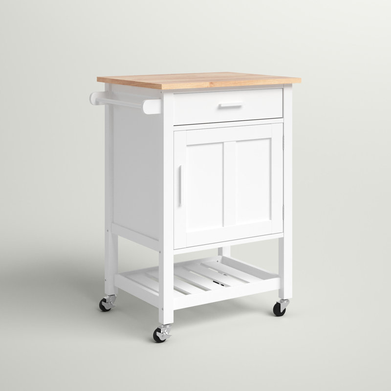 Chariot de cuisine et roues verrouillables Ava, Blanc