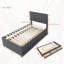 Lit plateforme tapissier simple avec lit gigogne et tiroirs-1198979351