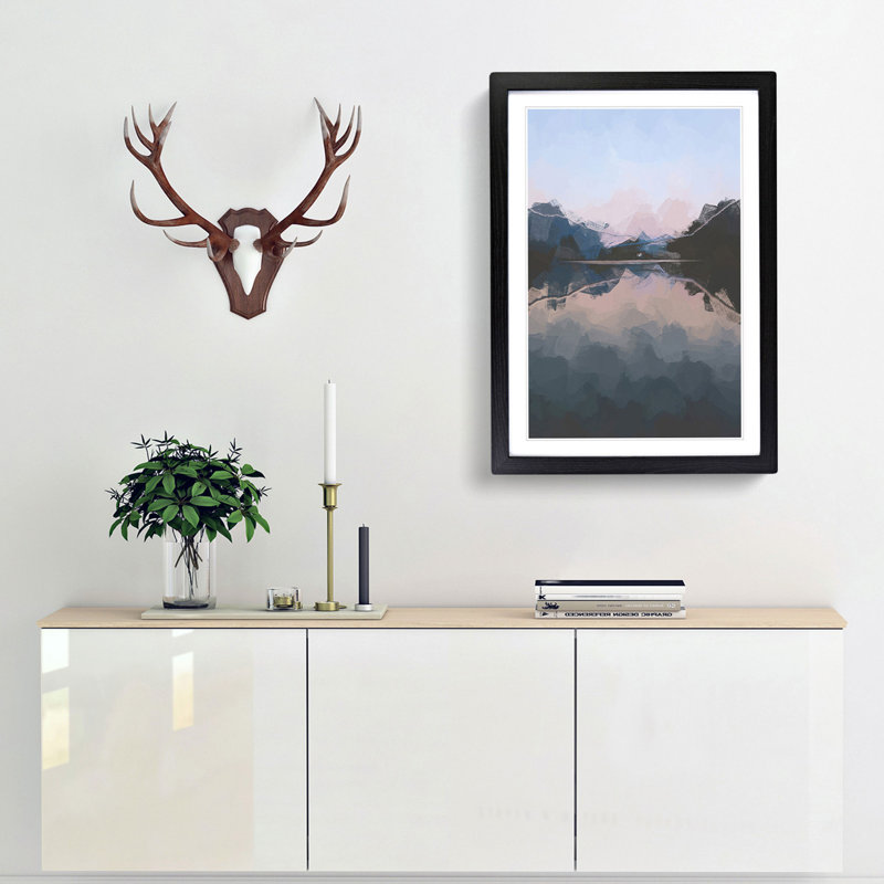 Italian Lake in Abstract - Framed Print, Black Framed, 87cm H x 62cm W x 2cm D
