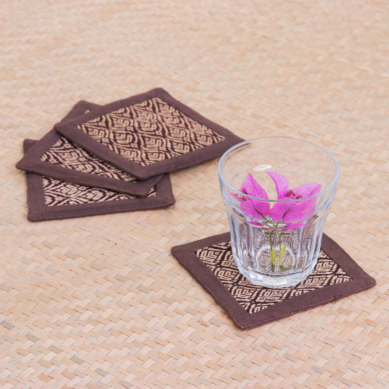 Keke Cotton Square 4 Piece Coaster Set