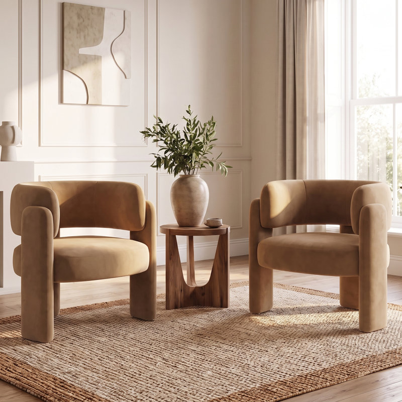 Fauteuil d'appoint demi-tonneau 33 po, Kaki