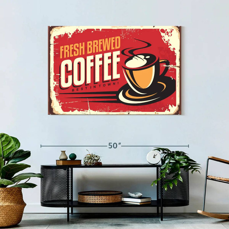 Plaque murale «Fresh Brewed Coffee», H 30 po x l 45 po