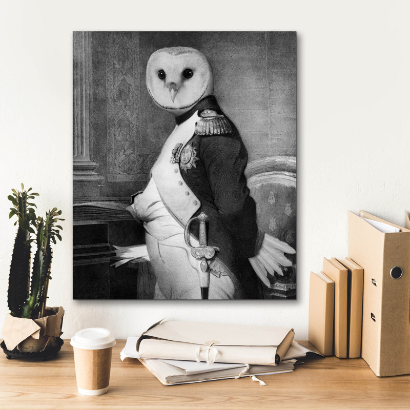 «Napoleon Owl» par John Hovenstine, art mural sur toile, 20 po x 24 po, H 24 po x l 20 po