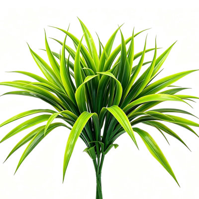 Lot de 8 plantes artificielles de 43 cm (17 pouces) résistantes aux UV, fausse verdure tropicale pour la décoration intérieure et extérieure