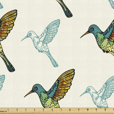 Chiemi Continuous of Colorful Hummingbirds Multi-Purpose Fabric