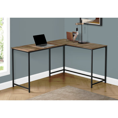 Bureau d'ordinateur, bureau personnel, coin, L 58 po, forme en L, travail, stratifié pour ordinateur portable, métal, contemporain, moderne