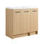 Meuble-lavabo sur pied 36 po avec lavabo en résine et 2 armoires
