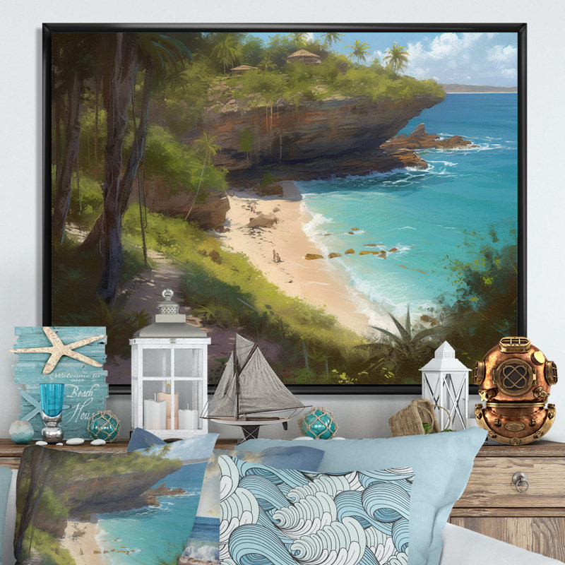 Coastal Radiance II sur impression sur toile, H 30 po x l 40 po x P 1,5 po, Cadre flottant noir