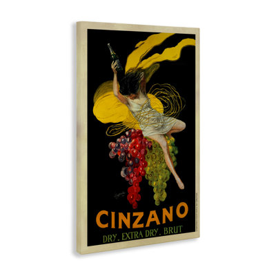 Vintage Wine Poster with Grapes Canvas, design by Marcello Nizzoli