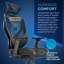 Fauteuil de jeu ergonomique Tempur-Pedic Blaze avec support lombaire et ajustement 3D des accoudoirs-109000038