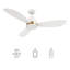 Fayette 52'''' Smart Ceiling Fan With Remote, Light Kit IncludedWorks With Google Assistant And Amazon Alexa,Siri Shortcut.-70836607