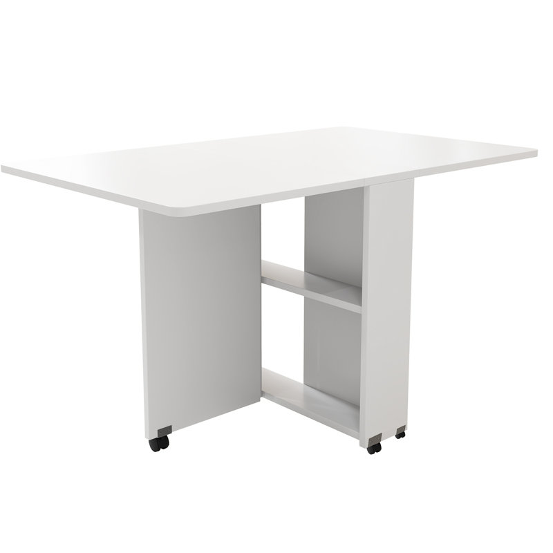 Table à abattants pliante avec rangement à 6 et 2 couches de 47,2 po x 23,6 po x 30,3 po White Space - pour diverses applications