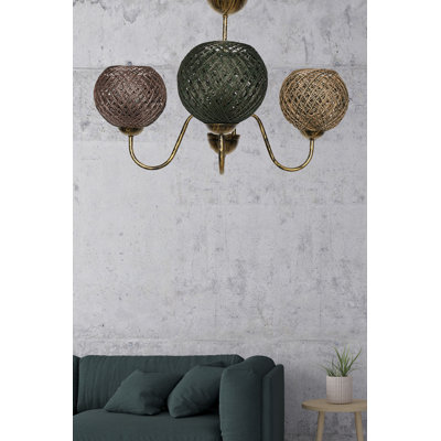 3 - Light Dimmable Globe Chandelier