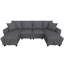 5 Seater Chenille Sofa & Chaise-985749831