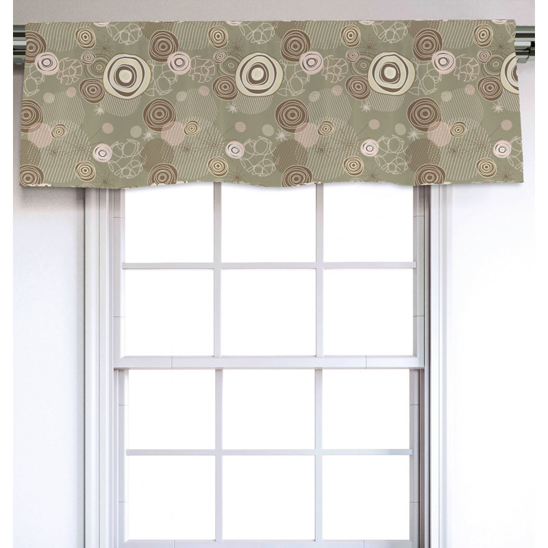 Sateen Geometric Ruffled Window Valance