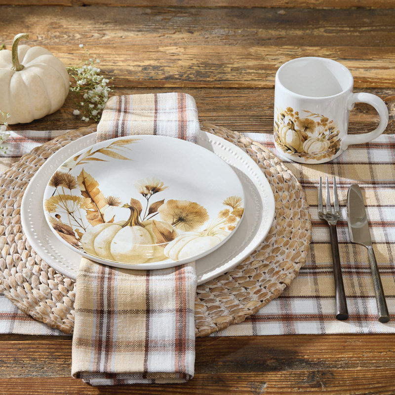  Ensemble de 4 tasses d'automne à récolte brune