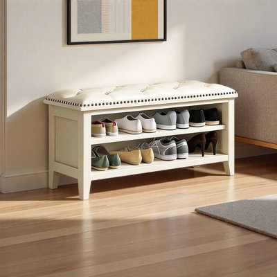 Pine Hall Tree Shoe Storage Cabinet