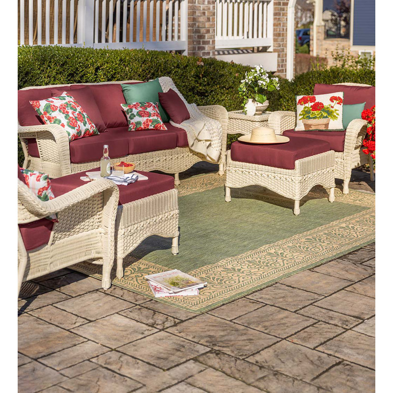 Outdoor Ottoman, Off White