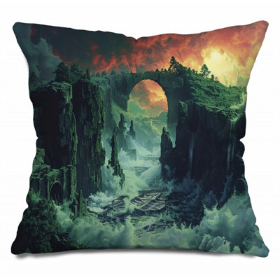Coussin fantaisie paysage, sergé de coton paysage